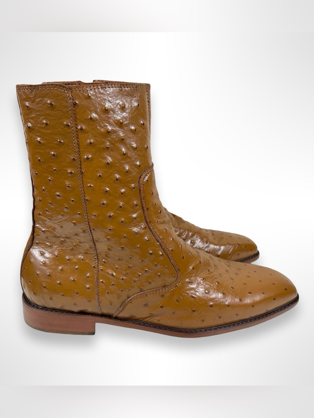 ELITE SOLEZ ostrich print ankle boots